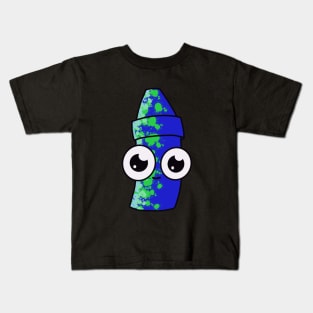 Crayon Buddy Blue & Green Kids T-Shirt